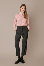 Silk shirt with bow tie