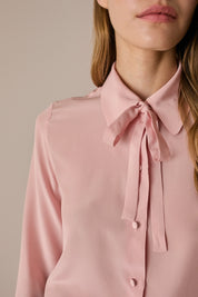 Silk shirt with bow tie