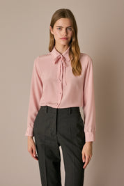 Silk shirt with bow tie