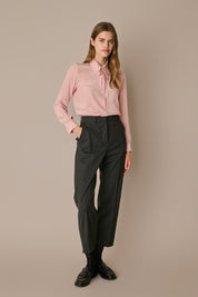 Silk shirt with bow tie