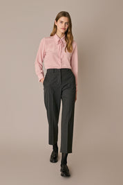 Silk shirt with bow tie