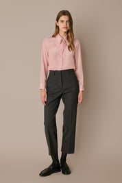 Silk shirt with bow tie
