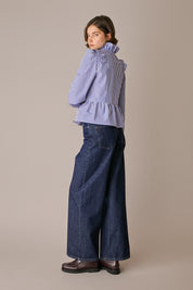 Camicia in cotone con rouches