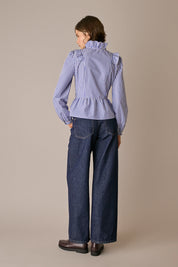 Camicia in cotone con rouches