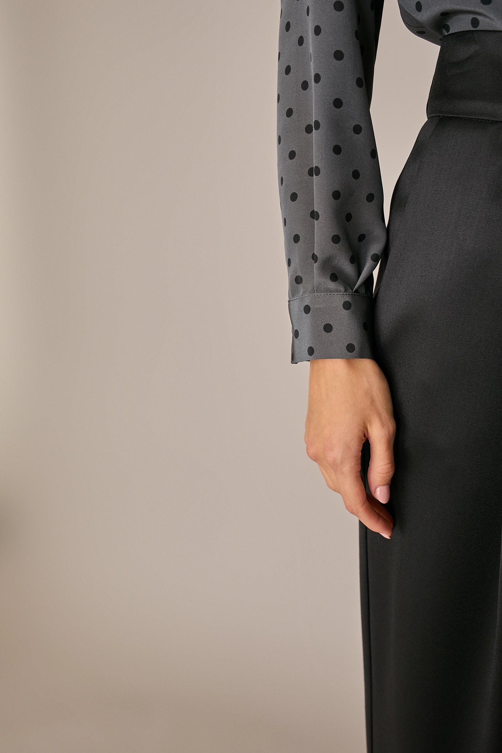 Silk shirt with scarf collar