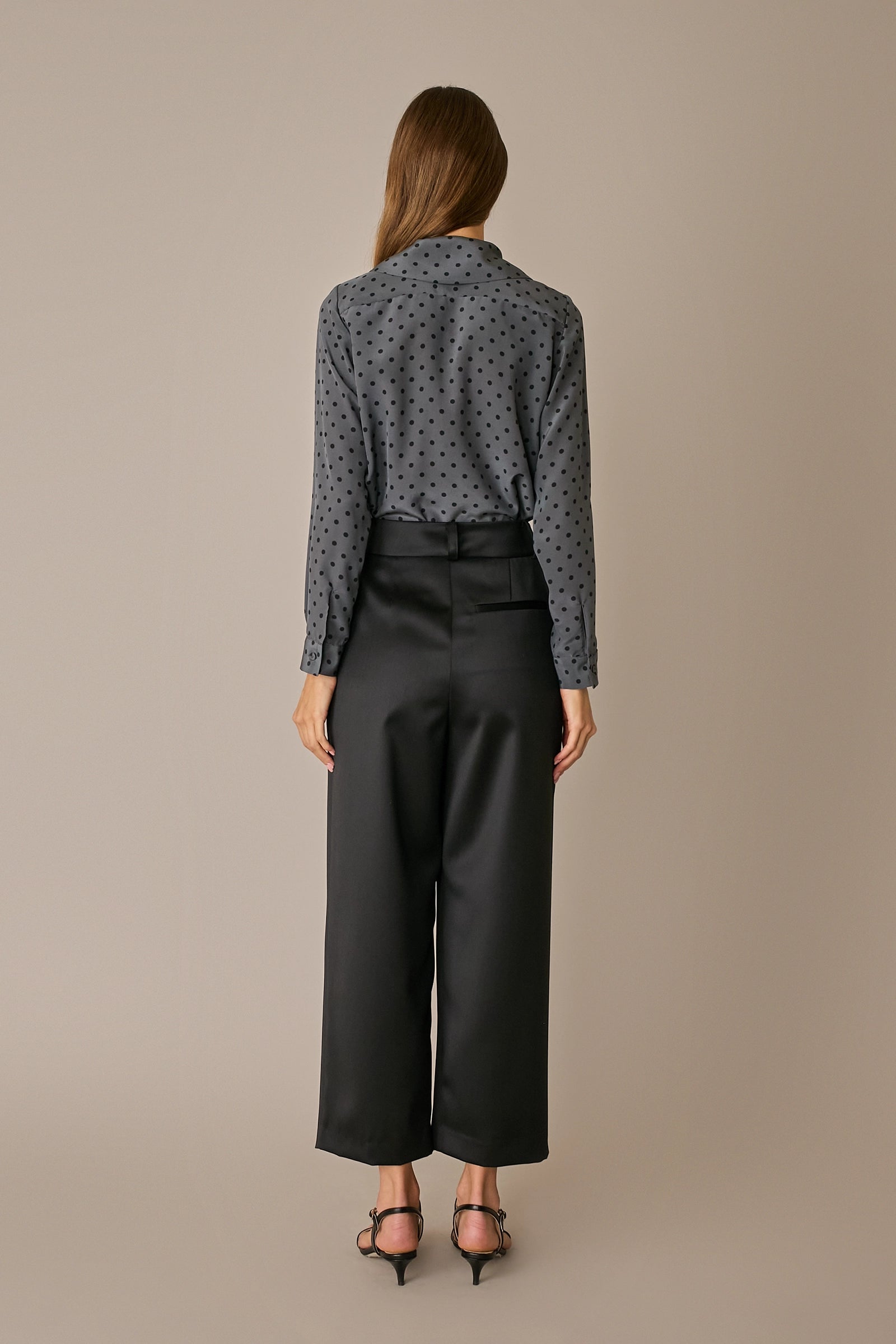 Silk shirt with scarf collar