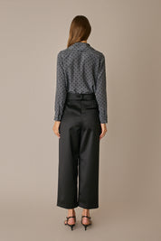 Silk shirt with scarf collar