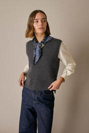 Camicia in seta con colletto bandana