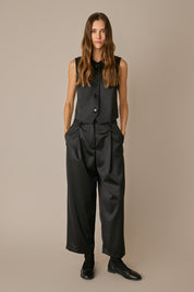 Tailored wool satin waistcoat