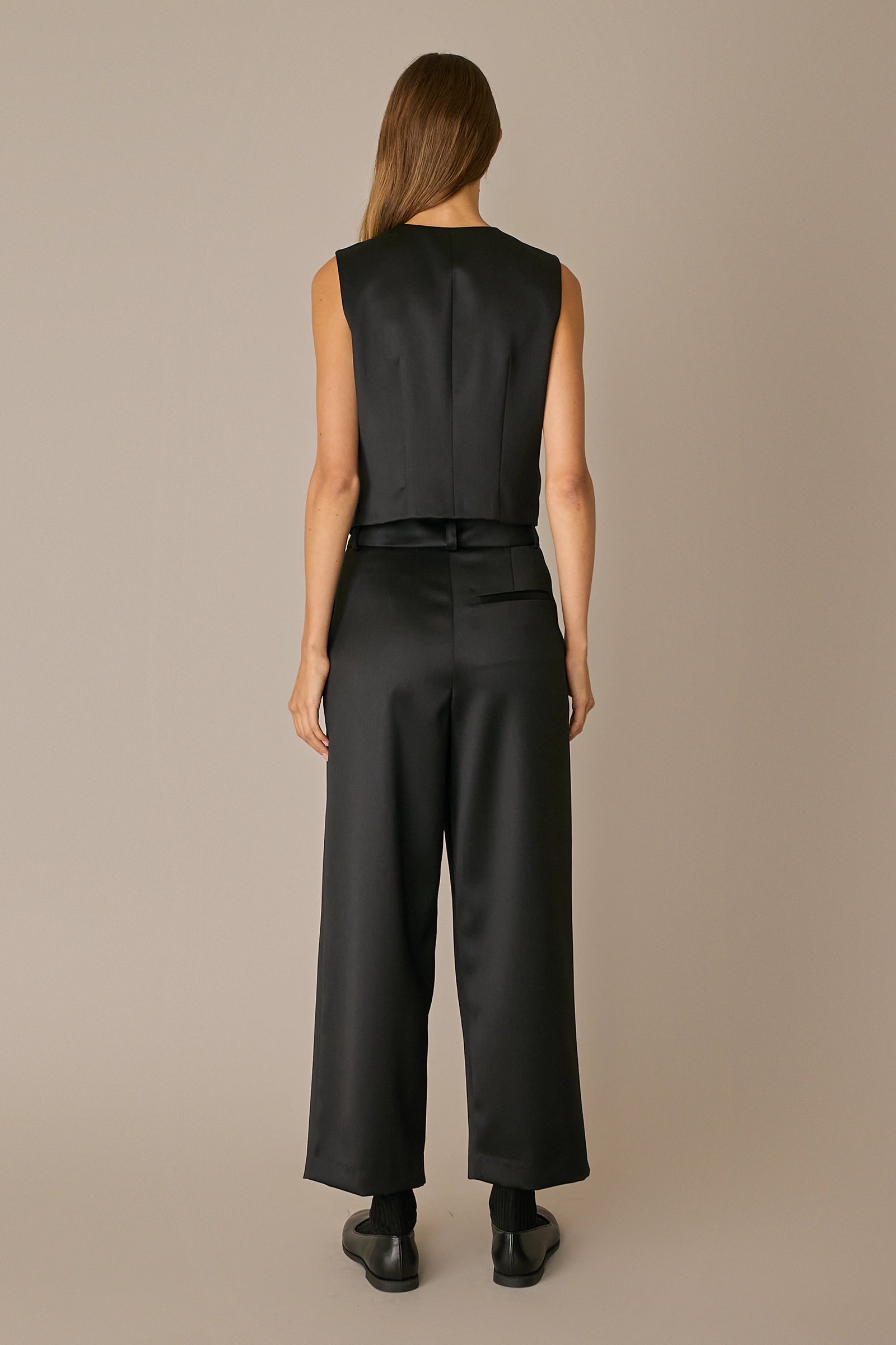 Tailored wool satin waistcoat