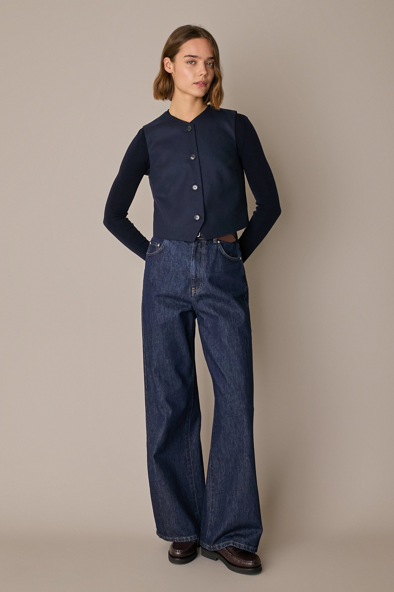 Tailored wool-blend waistcoat