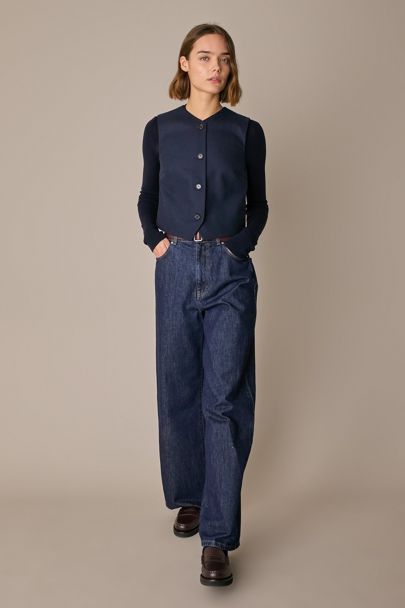 Tailored wool-blend waistcoat