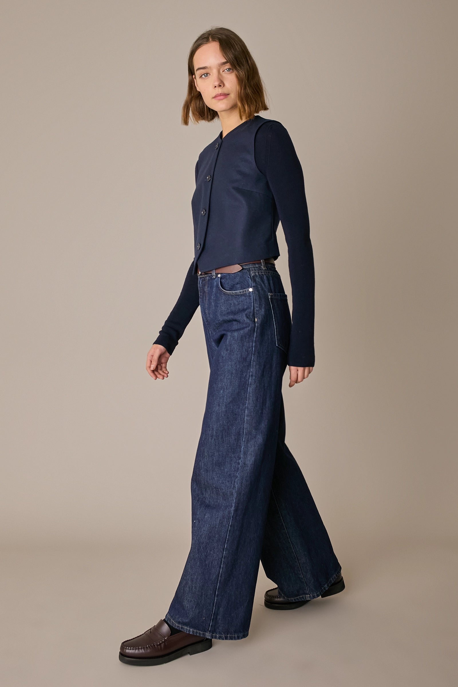 Tailored wool-blend waistcoat