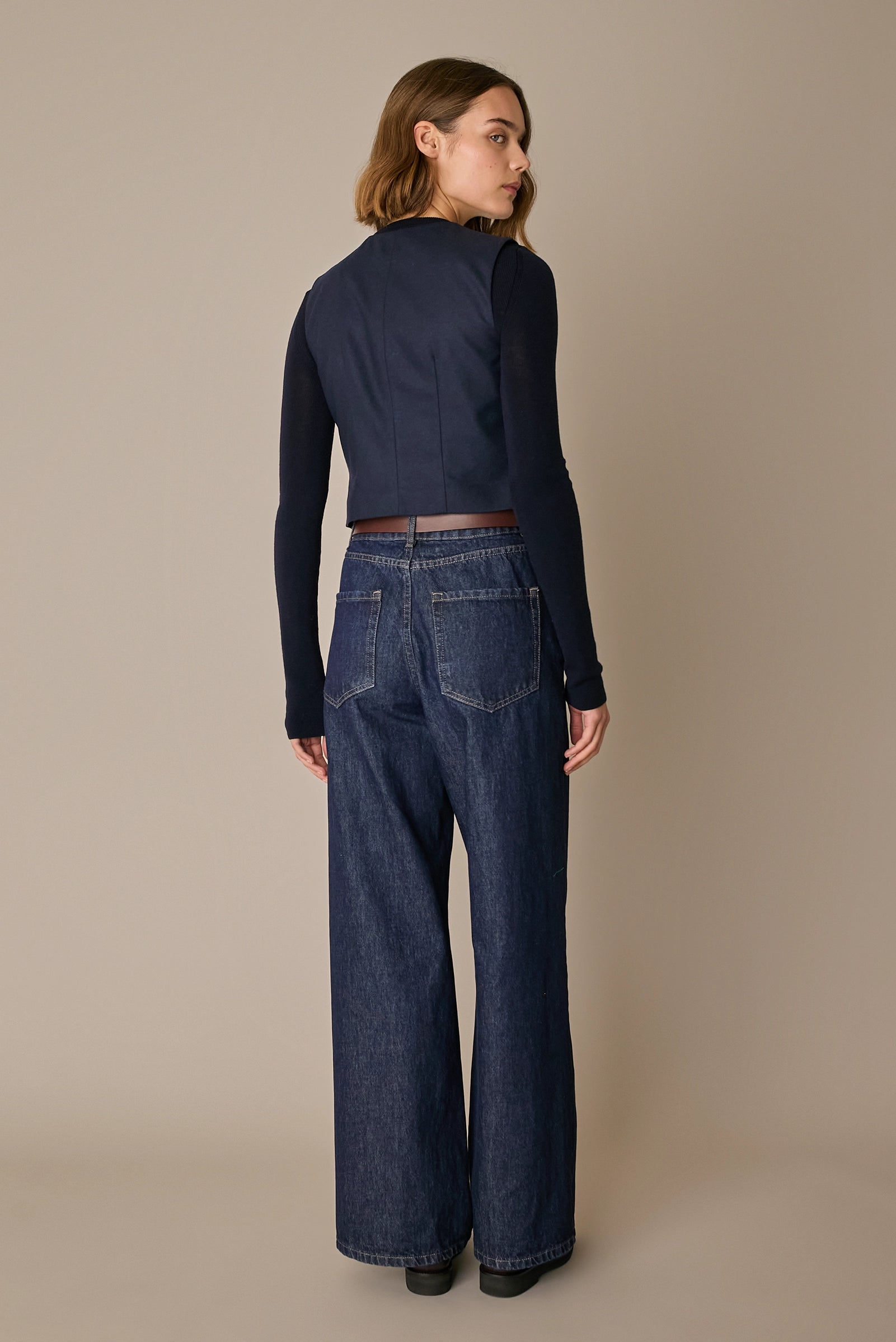 Tailored wool-blend waistcoat