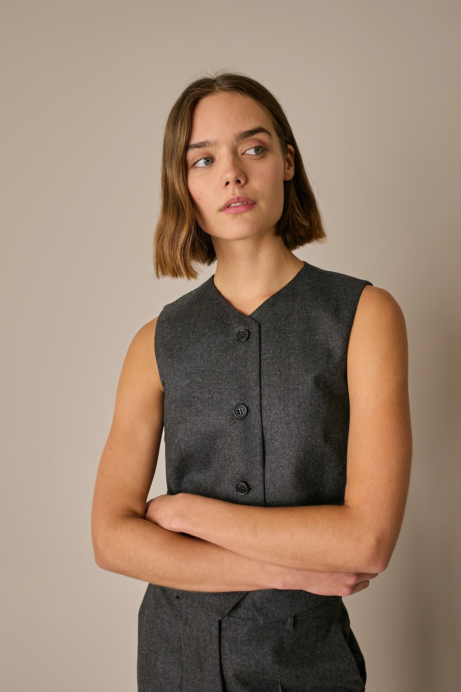 Tailored virgin wool waistcoat