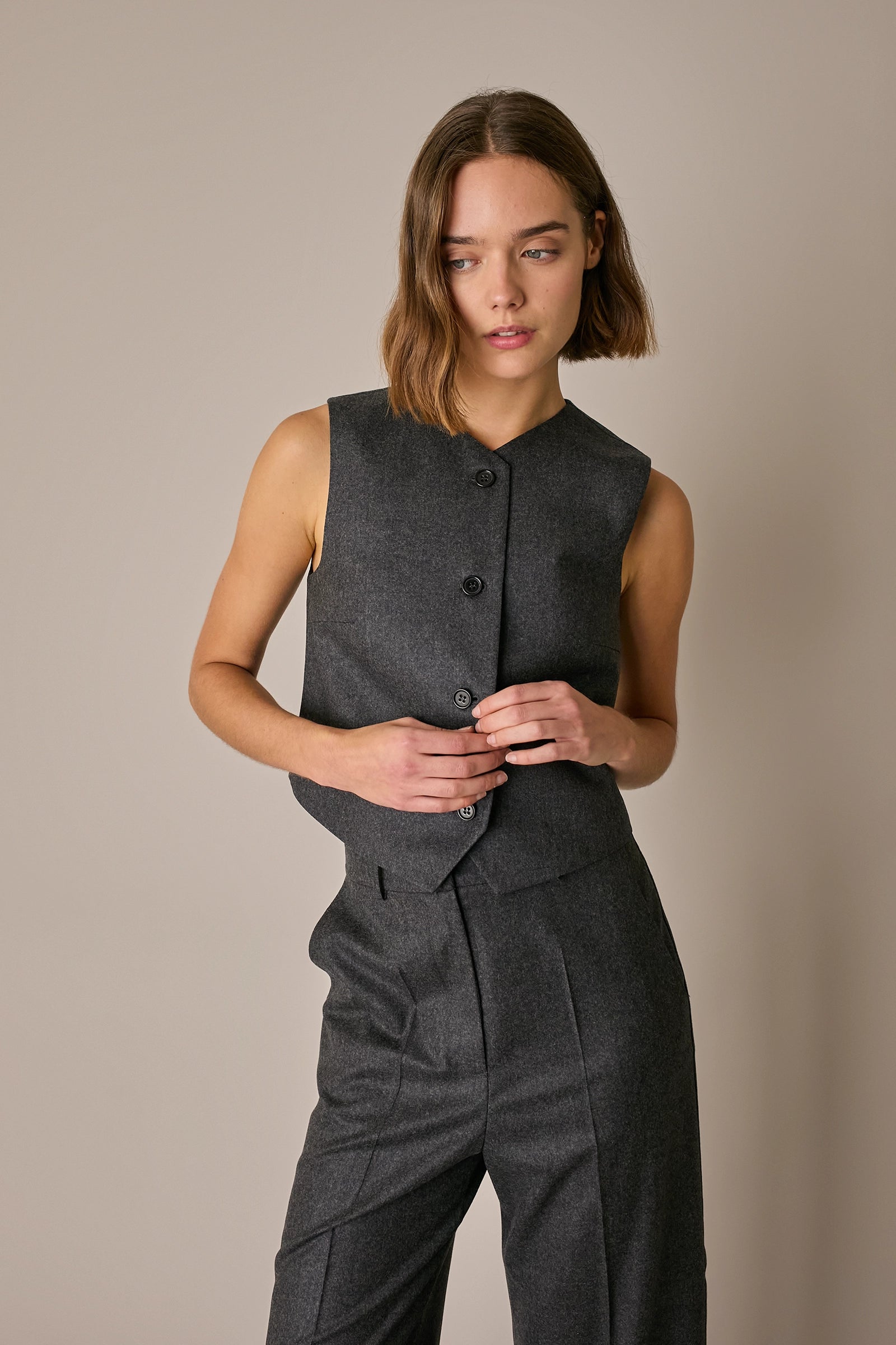 Tailored virgin wool waistcoat