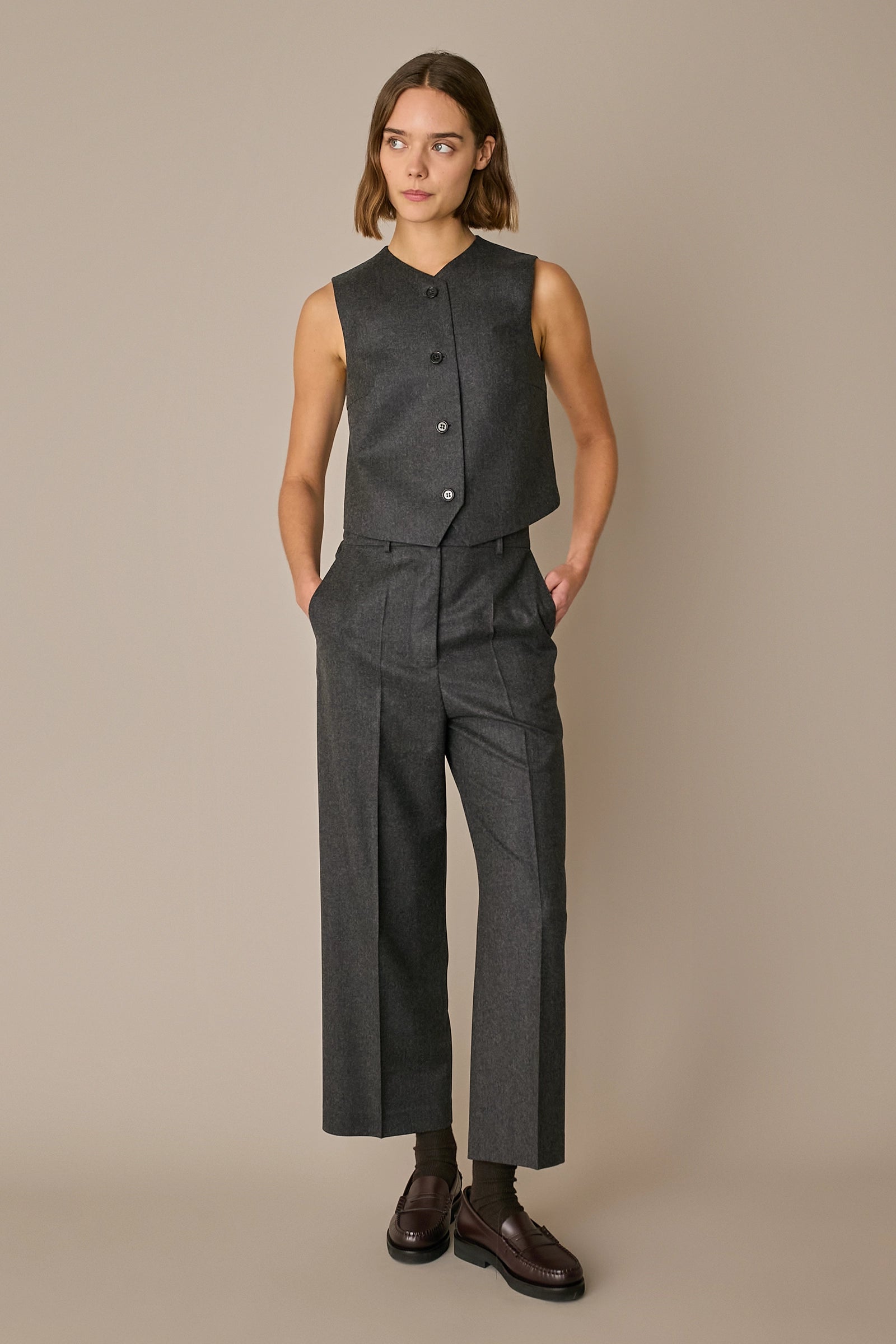 Tailored virgin wool waistcoat