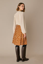 Silk blouse with pussy bow and lace 