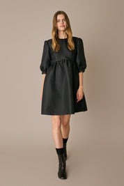 Structured wool and silk dress