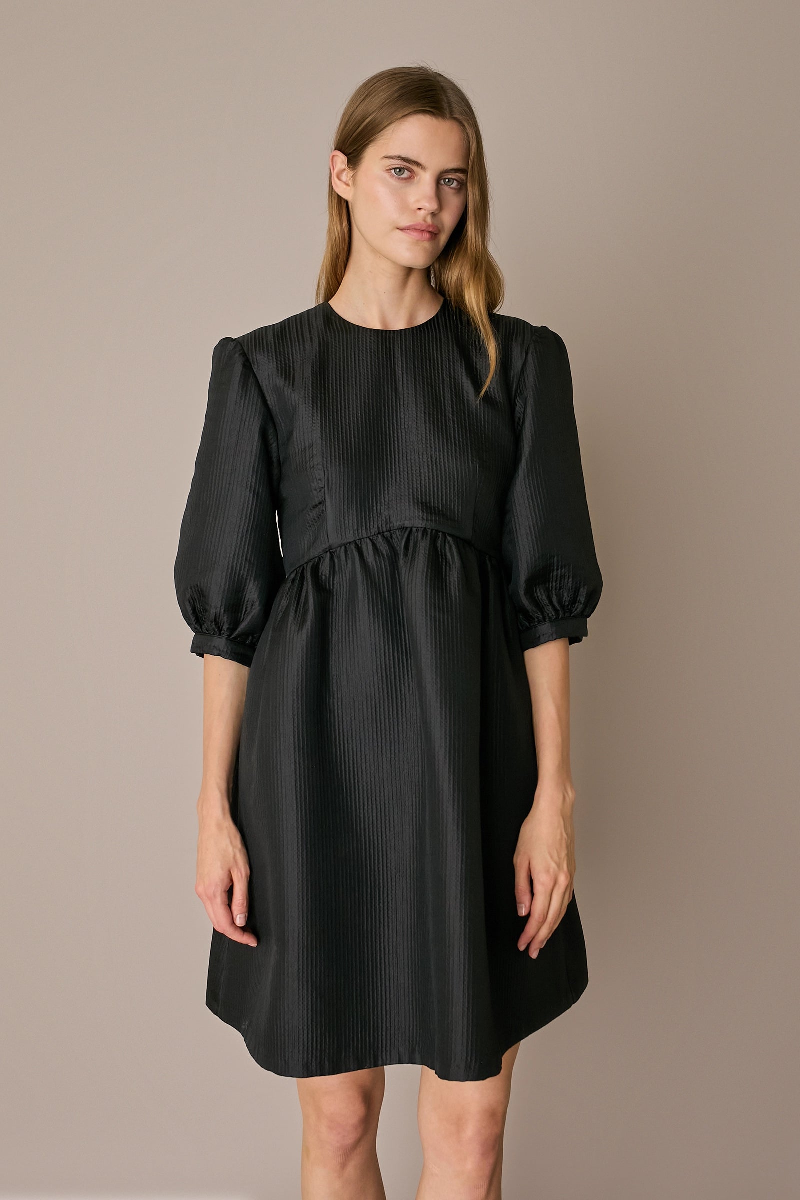 Structured wool and silk dress