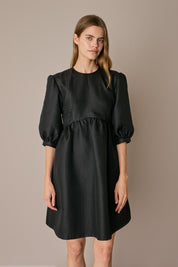 Structured wool and silk dress