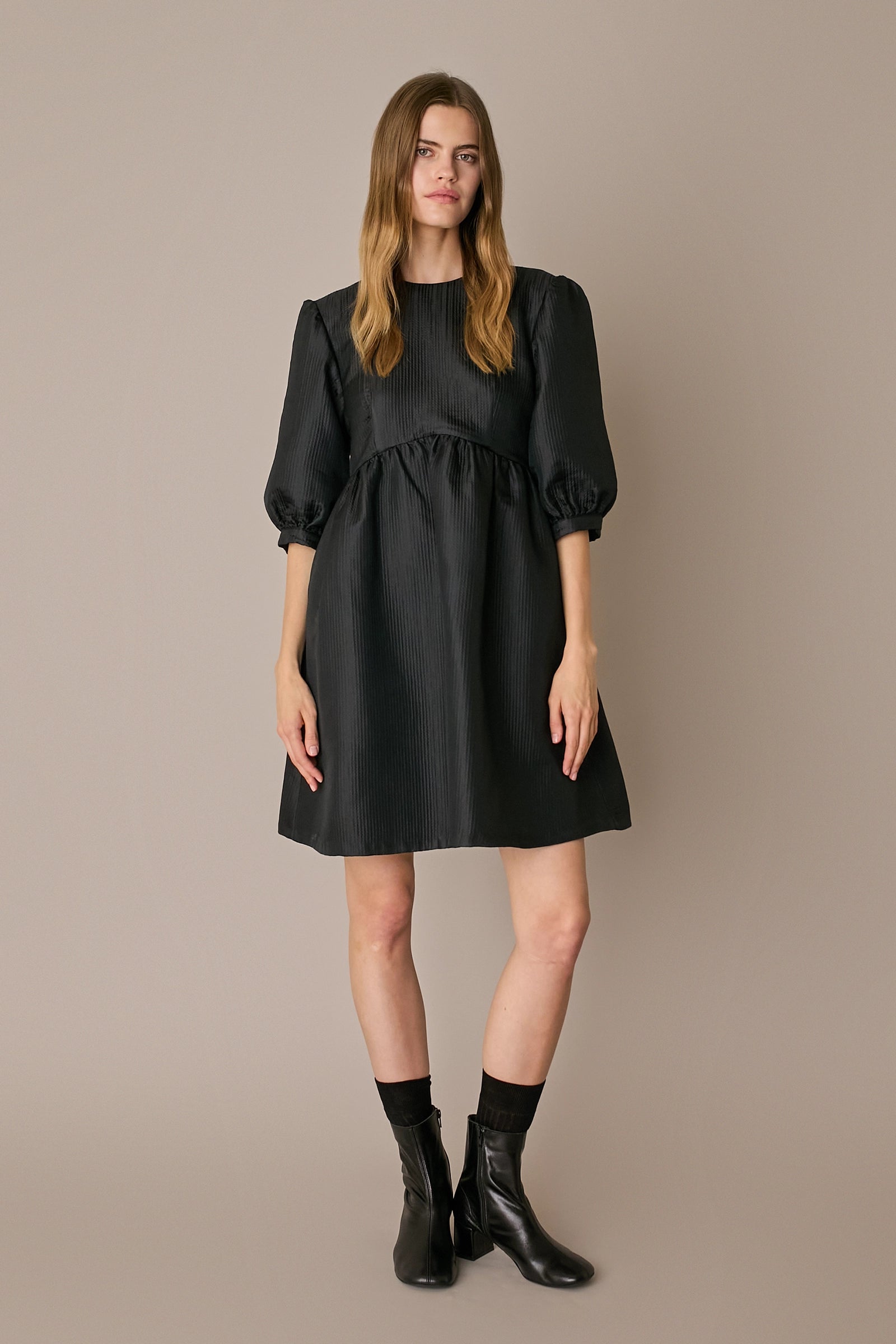 Structured wool and silk dress