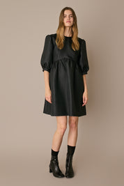 Structured wool and silk dress