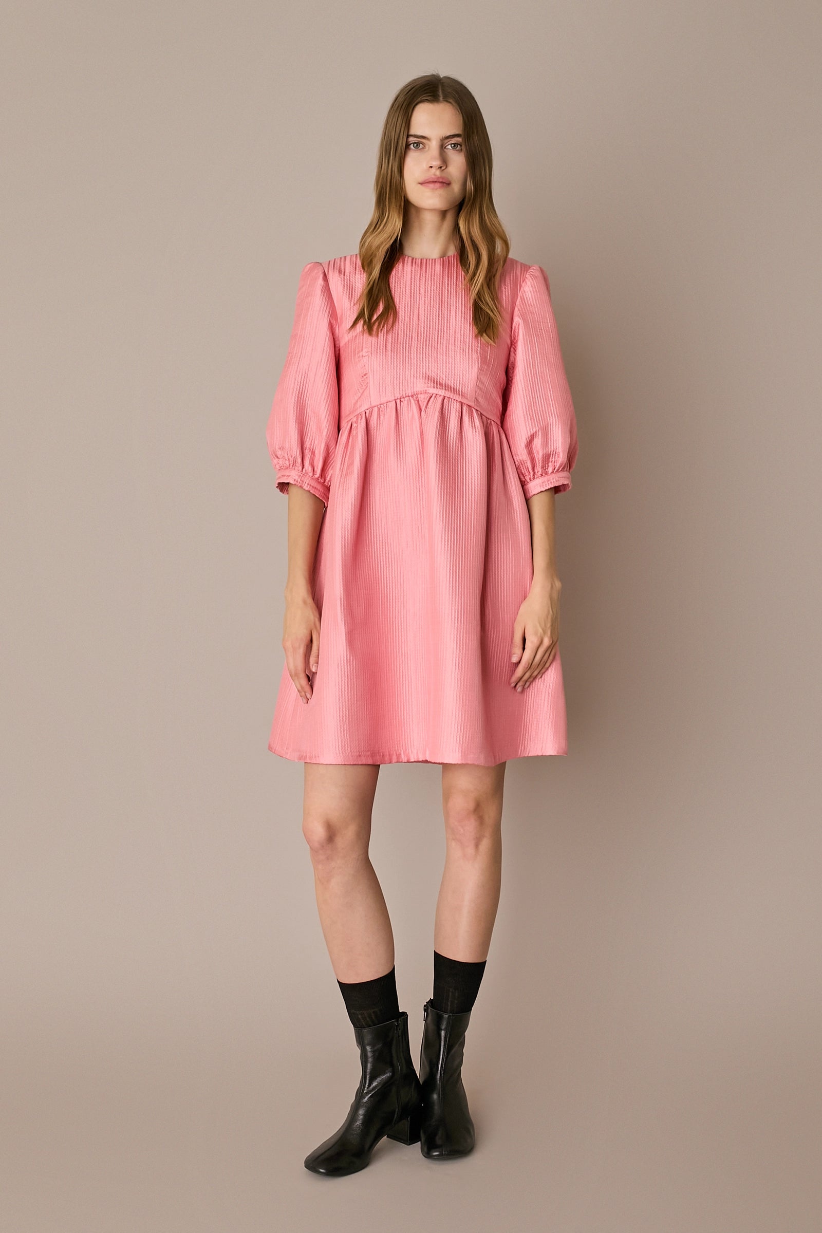 Structured wool and silk dress