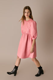 Structured wool and silk dress