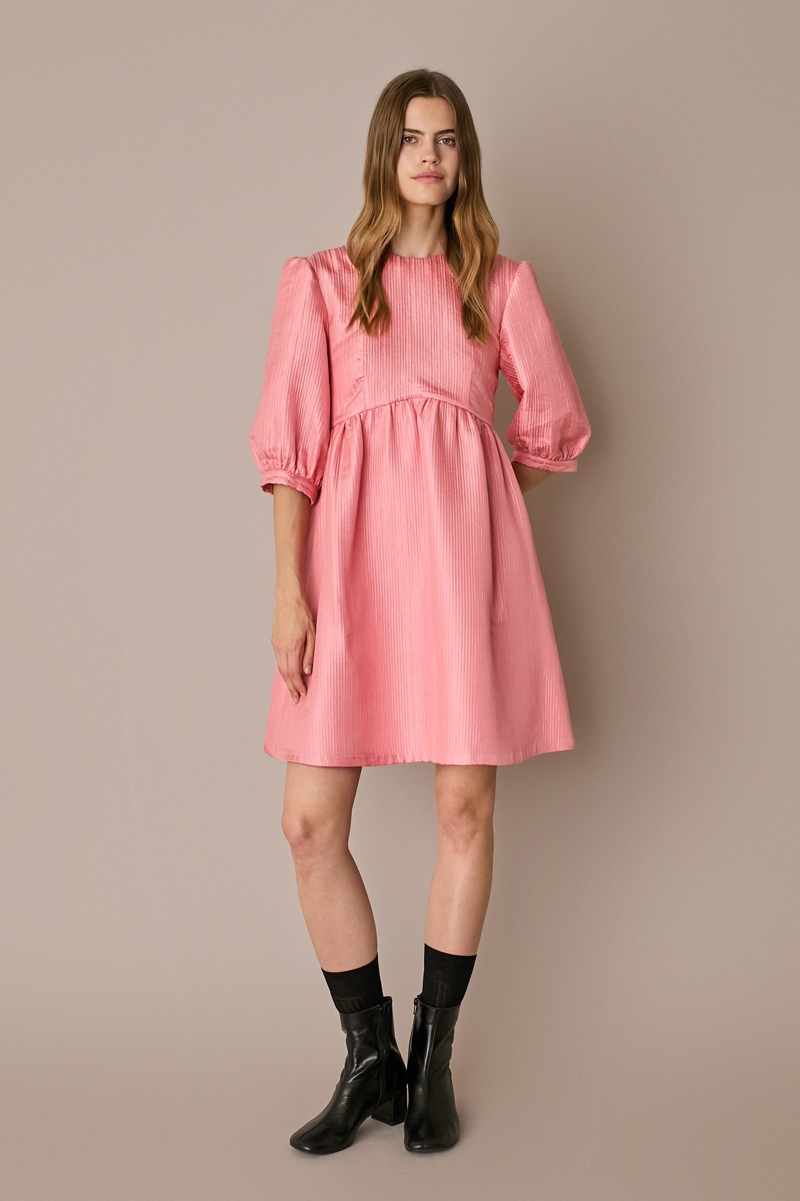 Structured wool and silk dress