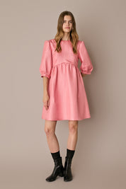Structured wool and silk dress