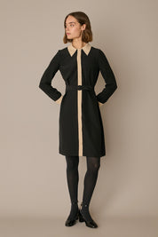 Silk shirt dress with belt