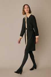 Silk shirt dress with belt