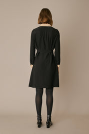 Silk shirt dress with belt