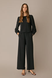 Fluid silk blend trousers