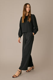 Fluid silk blend trousers