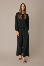 Fluid silk blend trousers