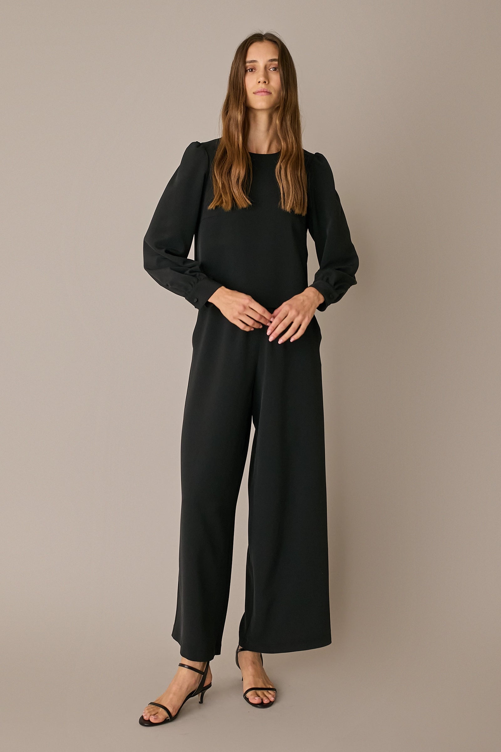 Fluid silk blend trousers