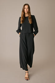 Fluid silk blend trousers