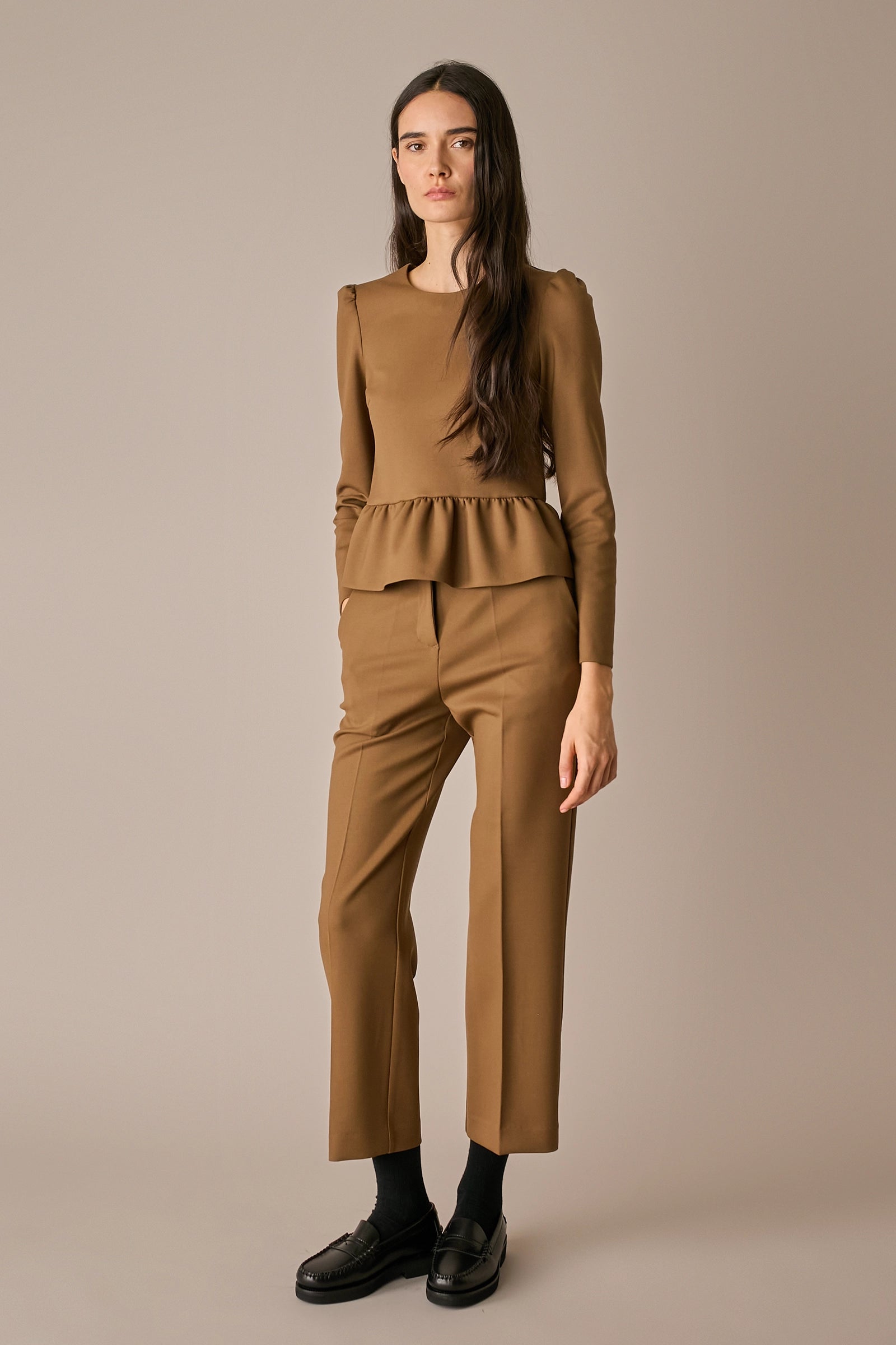 Pantaloni in lana marroni