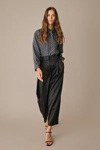 Pantaloni in raso di lana - NERO / 40