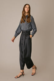 Wool satin trousers
