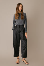 Wool satin trousers