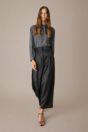 Wool satin trousers