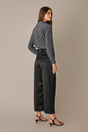 Wool satin trousers