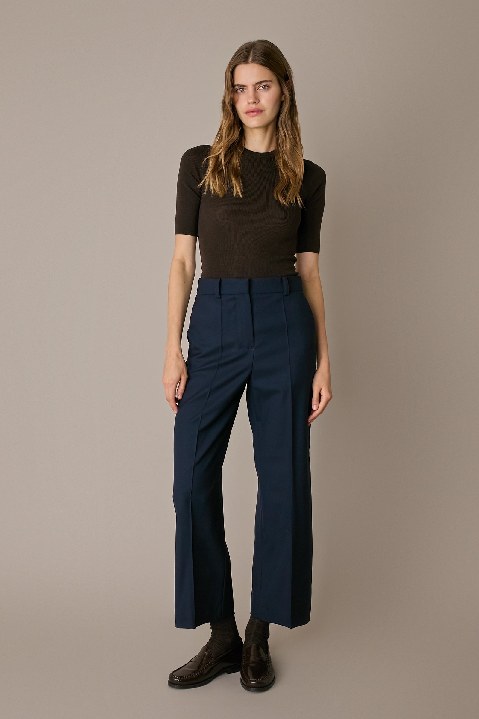 Pantaloni timeless in lana stretch