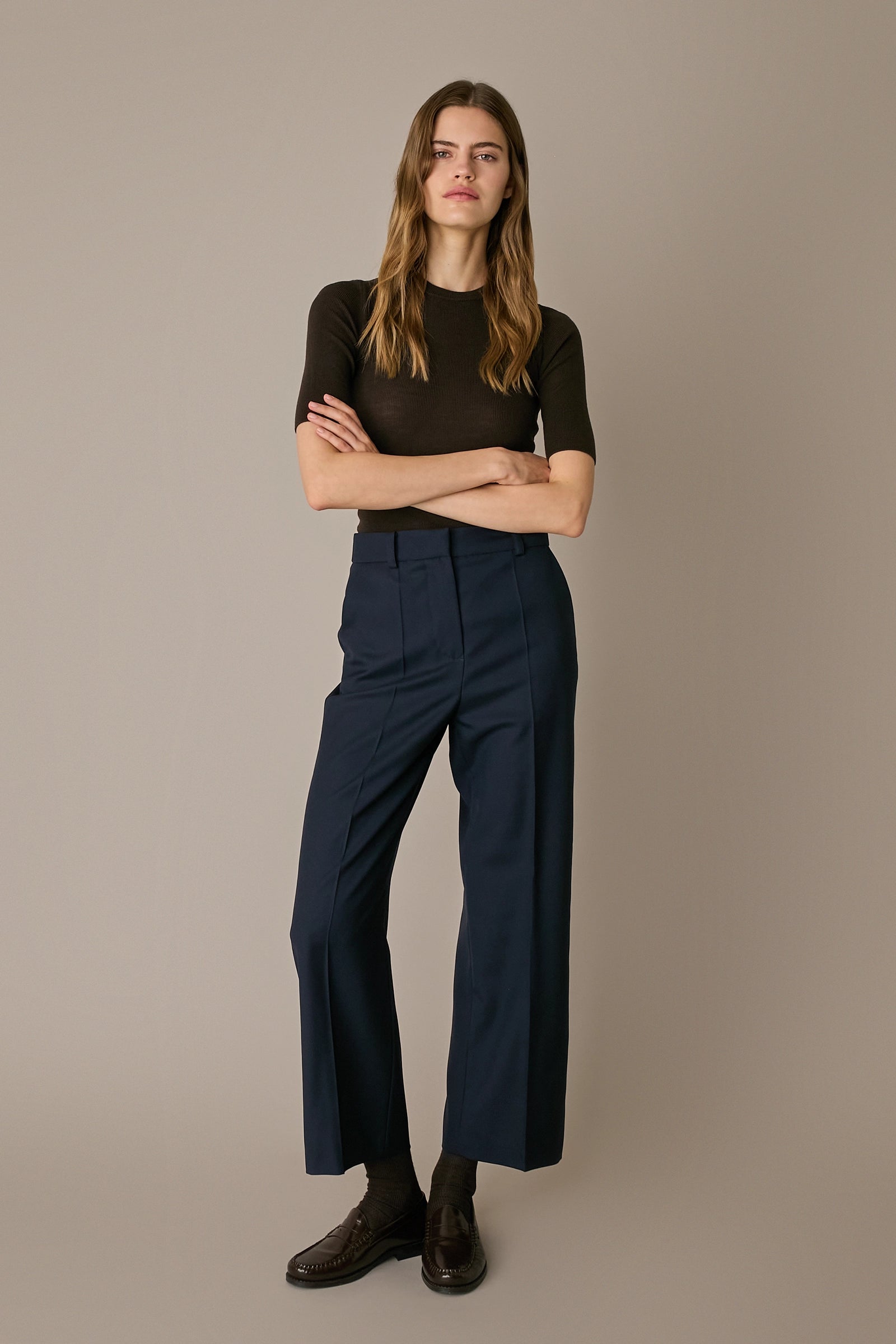 Pantaloni timeless in lana stretch
