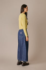 pantaloni balloon in denim – everyday wear, cuciture a contrasto, denim blu