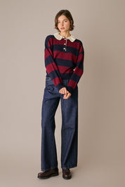jeans 5 tasche 90s in denim di cotone denim blu, gamba dritta e ampia, per look casual