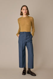 Wool-blend tailored trousers